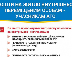 Двом родинам ВПО, які захищали незалежність, суверенітет та територіальну цілісність України, призначено компенсацію за належні для отримання жилі приміщення